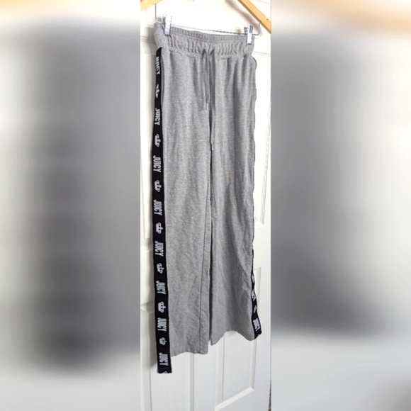 Juicy Couture Women's (Size Small) Light Gray Track Pants with Black Logo Trim - Picture 2 of 14